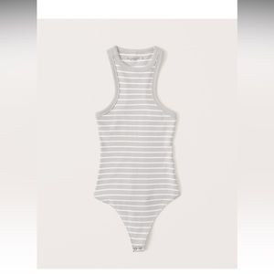 Abercrombie & Fitch Striped Ribbed Scuba Essential Bodysuit